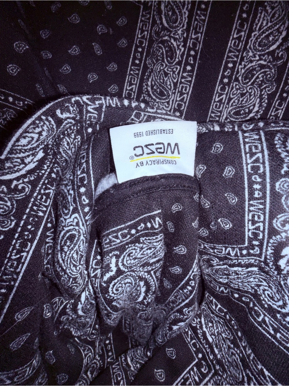 Wesc Black and White Paisley Bandana Shirt